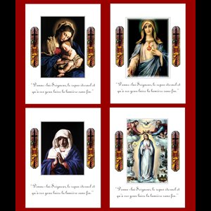 Cartes d'Offrande de Messe "Vierges" /pqt 100