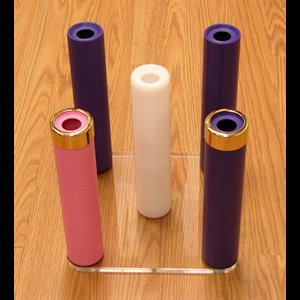 Nylon Candle, (3 Purple-1 Pink) 2" x 9"/ set