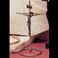 Altar Crucifix 4" (10 cm) Silver metal/Pewter corpus silver