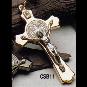 St. Benedict Cross 3" (7.6 cm) gold plated