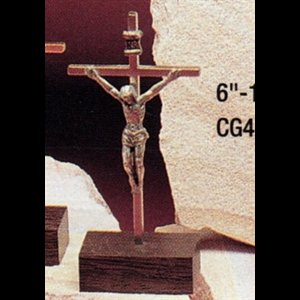 Altar crucifix 4"metal silver plated