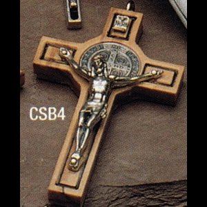 St. Benedict Cross 3" (7.6 cm) olive wood