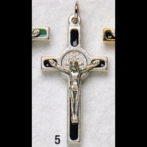 St. Benedict Cross 1" (2.5 cm) Black & Silver / un