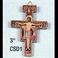 Croix Saint Damien 3" (7.6 cm) en bois