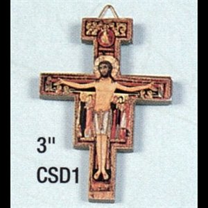St. Damien Wood Cross, 3" (7.6 cm)