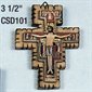 Croix Saint Damien 3.5" (9 cm) en bois