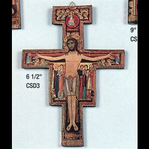 St. Damien Wood Cross, 6.5" (16.5 cm)