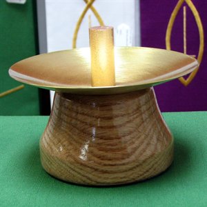 Oak Altar Candlestick 3 1/2'' diam.
