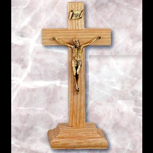 Altar Crucifix 9'' Oak