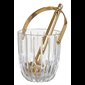 Holy Water Pot 4.75'' D., Crystal, with Gold Plated Sprinkl