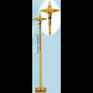 Processional Cross, Oak/Brass Combination  78'' H. x 10'' b.
