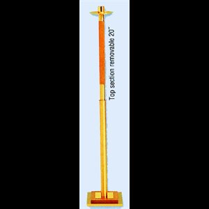 Processional Candlestick, Oak/Brass Combination 42'' Ht.