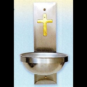 Bénitier murale acier inoxydable 3'' x 11'' (bol de 6'')