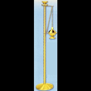Censer Stand, Satin Brass, 50'' Ht. x 10.5'' base