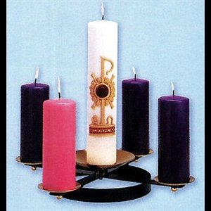 Advent Wreath with spikes wrought iron 3'' H. x 20'' D.