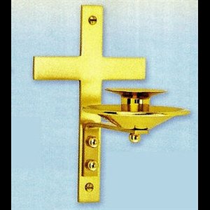 Dedication Candle Holder 2 tones  6.5'' H. x 4'' D.