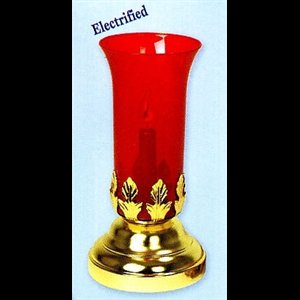 Sanctuary Lamp, Electrified GLASS INCLUDED  12'' H. x 6'' D.