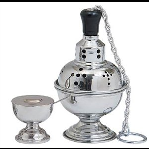 Censer and Boat, Stainless Steel, 7.75'' Ht. x 4.5''Diam.