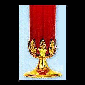 Table Sanctuary Lamp Holder, Bright gold plated 5.5'' x 5.5"