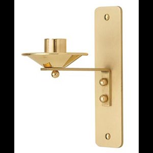 Wall Candle Holder, Brass  1.75'' x 6.5'' Ht.