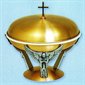 Bronze Baptismal Bowl with Base and Cover 14.5'' diam.