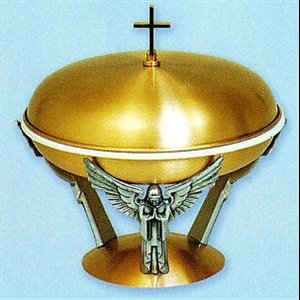 Bronze Baptismal Bowl with Base and Cover 14.5'' diam.