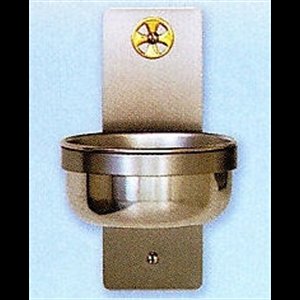 Holy Water Font Stainless Steel  2.5'' x 7'' (4'' bowl)