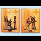 Bronze Stations of the Cross on Wood, 8'' x 10", 14 Stations