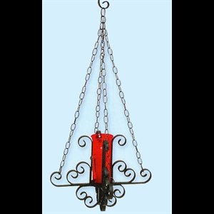 Sanctuary Lamp, Hanging Black Wrought Iron 40'' H. (101 cm)