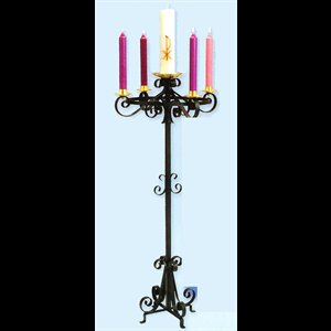 Advent Wreath Black Wrought Iron 48'' H. (1.22 m)