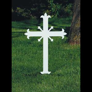 Memorial Cross, Fleur-de-lis design, 11'' (28 cm) Ht.
