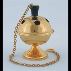 Censer polished brass, 4.5'' (11.4 cm) Ht. x 3'' Diam.