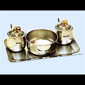 Cruet Set, Stainless Steel 4.25'' x 6.5'' x 10"