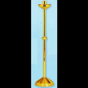 Paschal Candle Holder, Polished Brass 44'' H. x 10 1/2'' ba