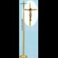 Processional Crucifix, Satin Brass 78'' H. x 10.5'' base