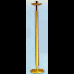 Paschal Candle Holder, Brass, 42'' H. x 9'' B., Socket 2"