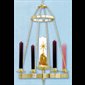 Advent Wreath, Hanging  36'' Ht. x 25'' W.  Brass Two-Tone