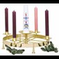 Advent Wreath, Table Model Brass 2 tones 7.25'' Ht. x25'' D.