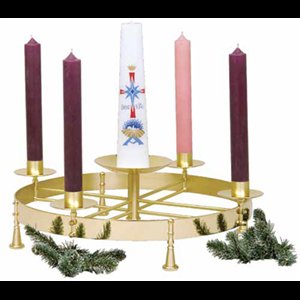 Couronne de l'Avent sur table en laiton 2 tons 7.25" Ht.