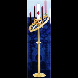 Advent Brass Wreath with Adjustable Top 48'' to 55'' bright