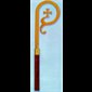 Croix pastorale d'Évêque en or 24K, bâton en noyer 72" H