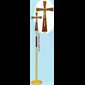 Processional Crucifix with Walnut Insert on Shaft  78'' H. - 78" (198 cm) Ht., 12" (30,5 cm) Base, 12" (30,5 cm) bronze crucifix mounted on 20" (51 cm) walnut cross, with satin bronze tips. 12" (30,5 cm) walnut insert on staff. Satin bronze.  N.B.: when the article is not in stock and is "available on order", allow a lead time...