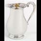 Bright Finish Pewter Flagon, Gold Plated Cross, 38 oz. 8.5"H