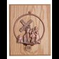 Chemin de croix en bronze 7.25'' x 6'', 14 stations sur bois