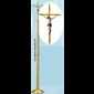 Processional Crucifix, Satin Brass 78'' H. x 10.5'' base