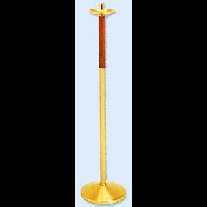 Processional Candlestick, Bronze/Walnut 42'' H.