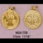 St. Benedict Aluminium Medal Gold-Plated, 11/16" (17mm) / ea
