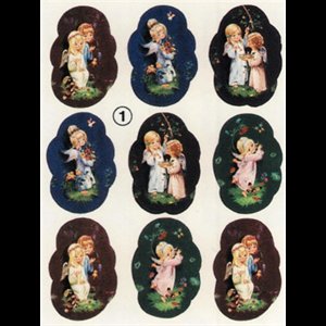 Religious Sticker of Angels/ Sheet of 9-pcs