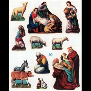 Religious Sticker Nativity / Sheet of 10-pcs