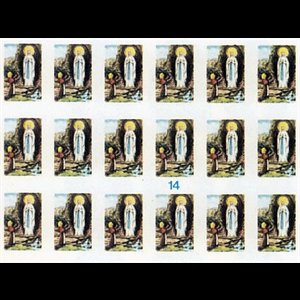 Religious Sticker O.L. of Lourdes / Sheet of 18-pcs